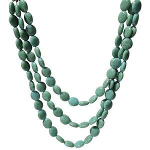 Retro Turquoise Beaded Multi-Strand Necklace Classic 60s Fashion Jewelry Women